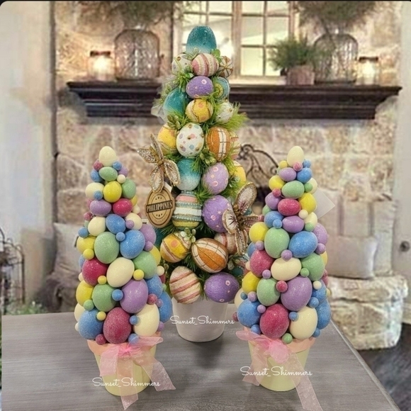 MARTHA Stewart Spring Potted Topiary Tree Centerpiece Easter Eggs Decorative 16" - Picture 6 of 6